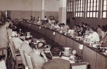 Plenary meeting of the Economic Section during the Afro-Asian Conference, Bandung, 20 April 1955. Image via Wikimedia Commons.
