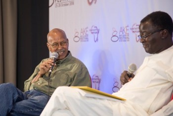 Farah and Kunle Ajibade at the Ake Art and Books Festival, Lagos, 2018